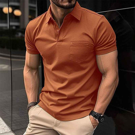 Summer Polo Shirt with Chest Pocket - Men's Summer Polo Shirt for Sports