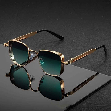 Vintage Square Metal Sunglasses with Custom Personalization