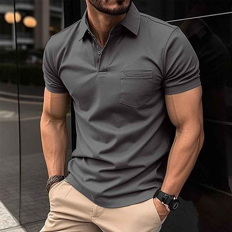Summer Polo Shirt with Chest Pocket - Men's Summer Polo Shirt for Sports